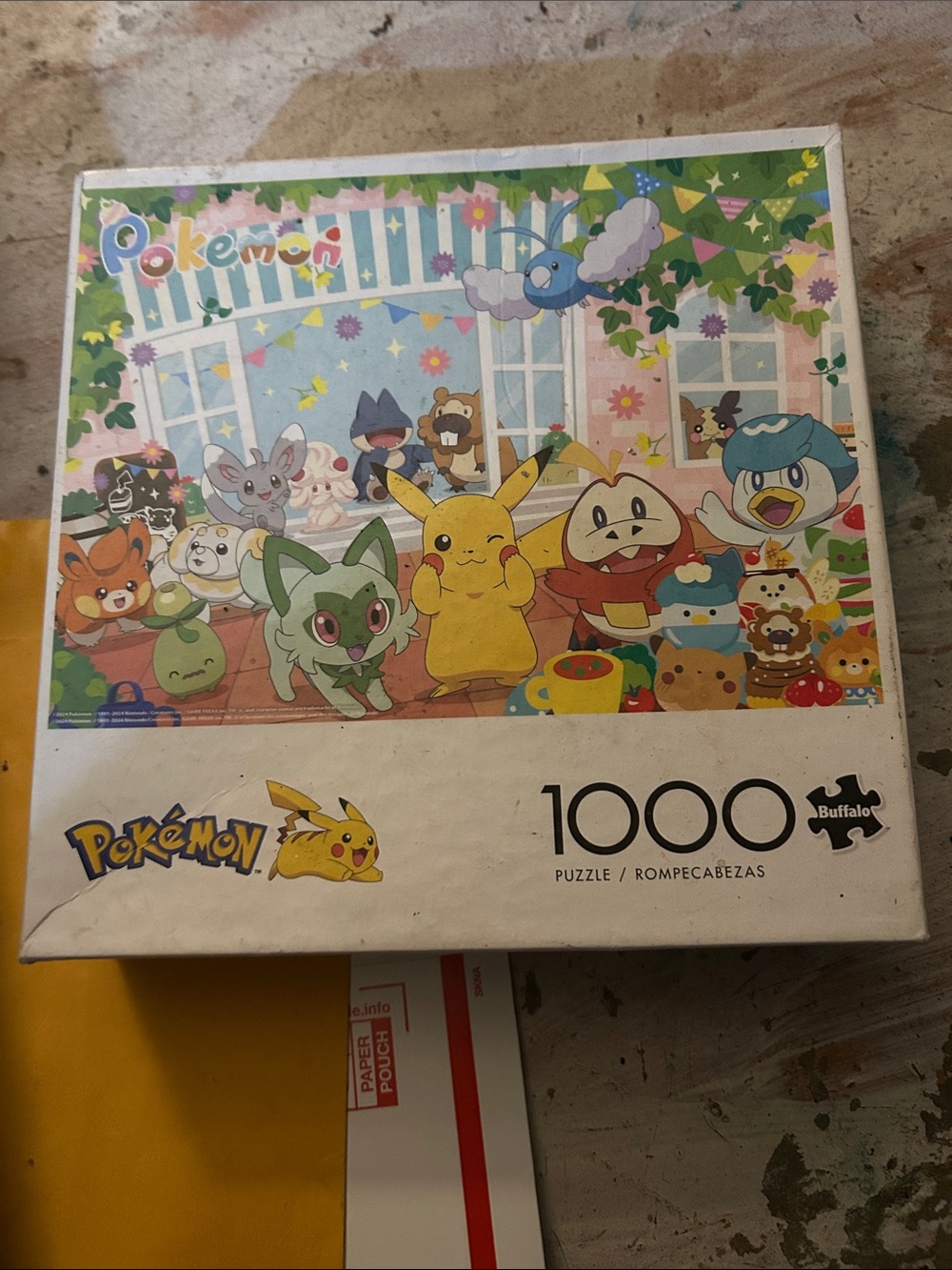 Buffalo David Bitton White & Blue Pokémon 1000-Piece Puzzle Box Side